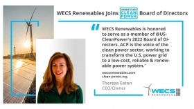 WECS Renewables Elected to American Clean Power Board of Directors